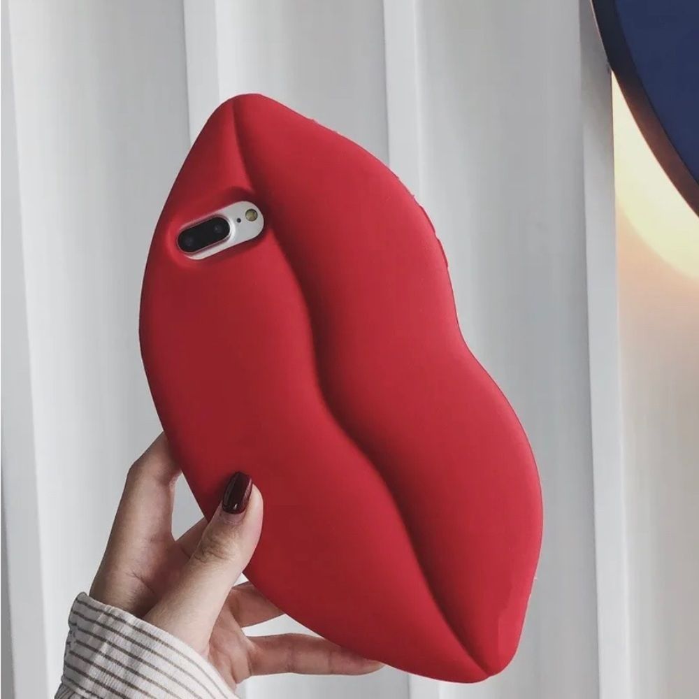 Red Lips Soft Silicone Phone Case for iPhone 13